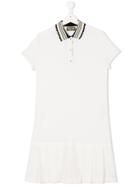 Roberto Cavalli Kids Striped Collar Polo Dress - White