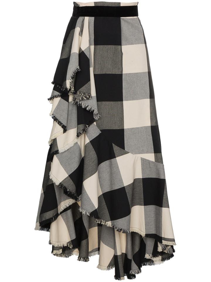 Johanna Ortiz Bosque Del Apache Gingham Skirt - Black