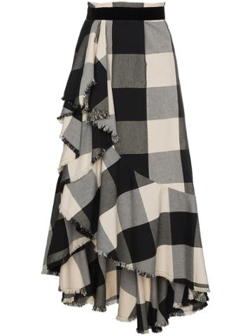Johanna Ortiz Bosque Del Apache Gingham Skirt - Black
