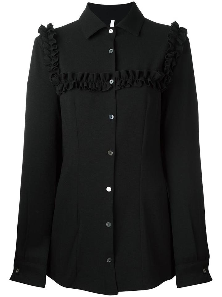 Alcoolique Ruffle Detail Shirt, Women's, Size: 38, Black, Polyamide/spandex/elastane