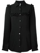 Alcoolique Ruffle Detail Shirt, Women's, Size: 38, Black, Polyamide/spandex/elastane