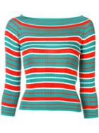 Fendi Striped Knit Top - Green