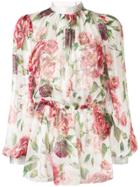 Dolce & Gabbana Peonie Print Blouse - White