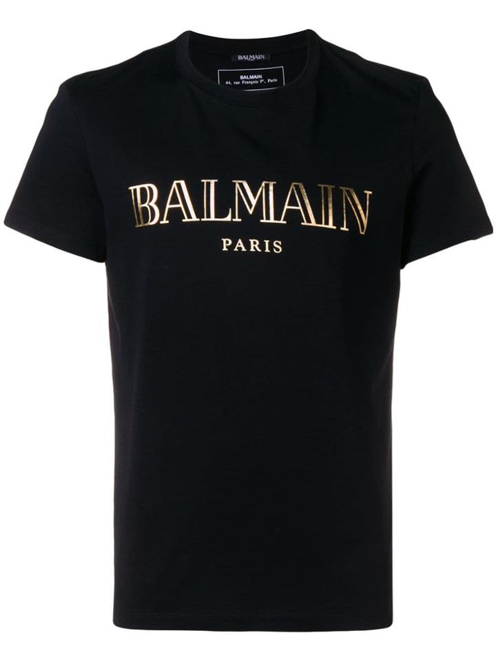 Balmain Metallic Logo T-shirt - Black