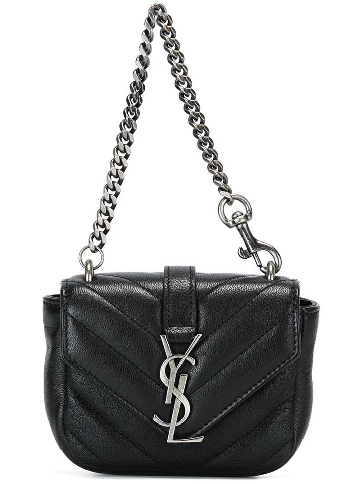 Saint Laurent Mini 'college' Bag, Women's, Black, Sheep Skin/shearling