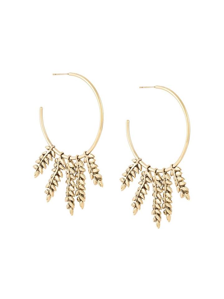 Aurelie Bidermann 'mia' Hoop Earrings, Women's, Metallic