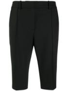 Rokh Knee-high Creased Shorts - Black