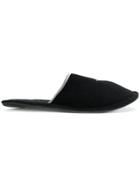 Emporio Armani Logo Embroidered Slippers - Black