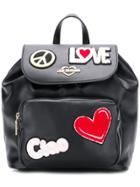 Love Moschino Ciao Patch Backpack - Black