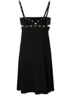 Versace Medusa Cut Out Side Dress - Black
