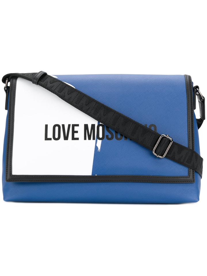 Love Moschino Front Printed Shoulder Bag - Blue