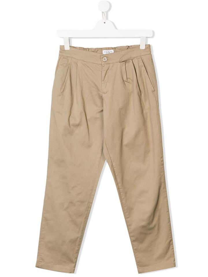 Paolo Pecora Kids Double Pleat Chinos - Neutrals