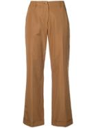 Aspesi Cropped Straight-leg Trousers - Brown