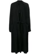 Y's Tied Cape Style Coat - Black