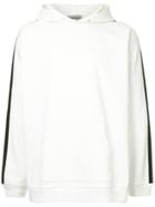 Monkey Time Striped Sleeves Hoodie - White