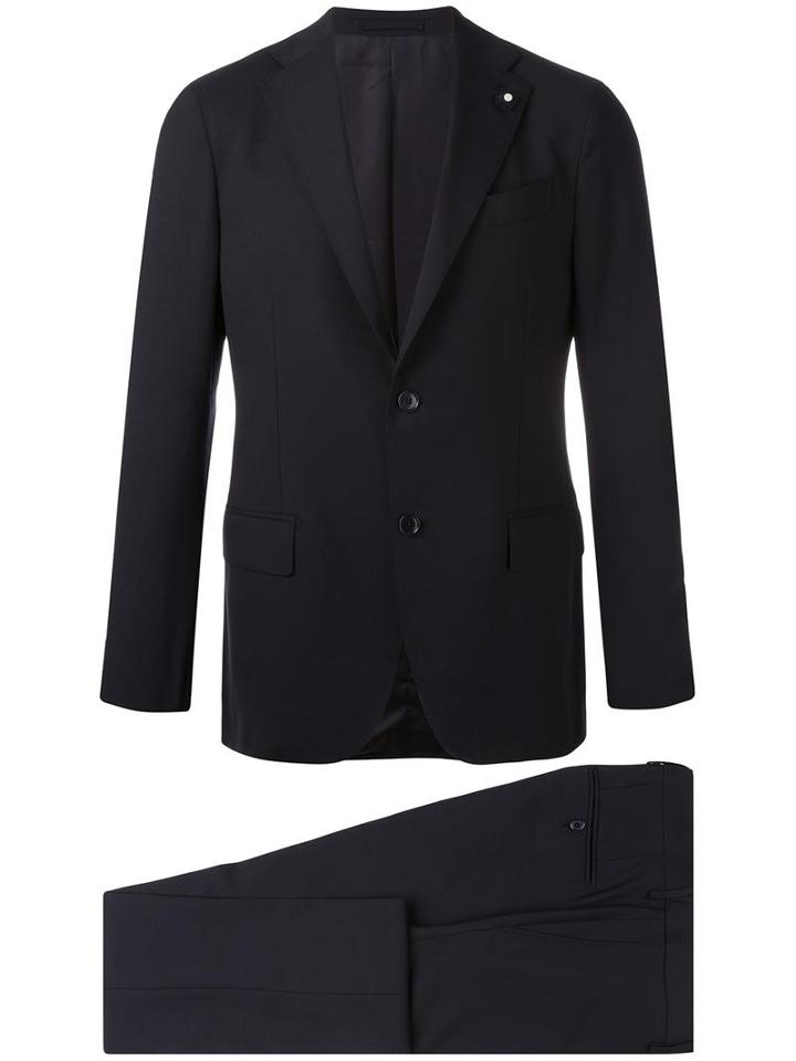 Lardini Two-piece Suit, Men's, Size: 46, Blue, Wool/spandex/elastane/viscose/cupro