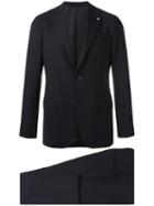Lardini Two-piece Suit, Men's, Size: 46, Blue, Wool/spandex/elastane/viscose/cupro