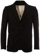 08sircus Patch Pocket Blazer, Men's, Size: 4, Black, Cotton/polyester/acetate/wool