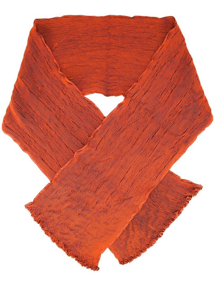 Issey Miyake Pleated Scarf, Women's, Yellow/orange, Silk/polyester/polyurethane
