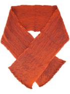Issey Miyake Pleated Scarf, Women's, Yellow/orange, Silk/polyester/polyurethane