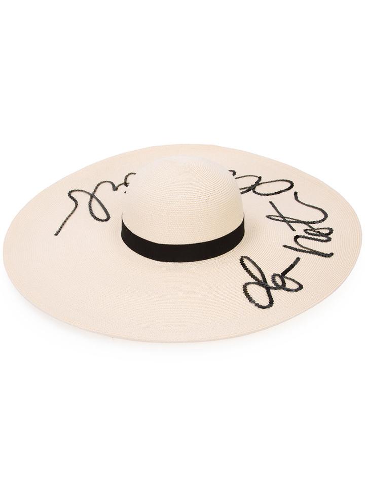 Eugenia Kim Embroidered Sequin Hat, Women's, Nude/neutrals, Paper/polyurethane/polyester