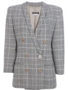 Giorgio Armani Vintage Checked Jacket, Women's, Size: 44, Black