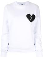 Msgm Broken Heart Crew-neck Sweatshirt - White