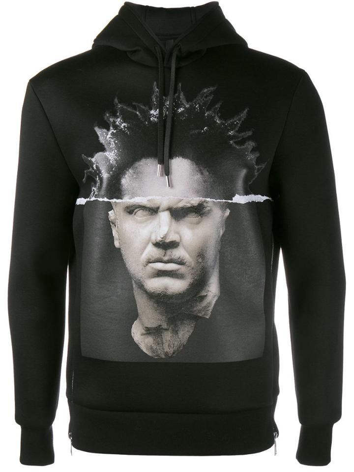 Neil Barrett Modernist Blocking Hooded Sweatshirt - Black