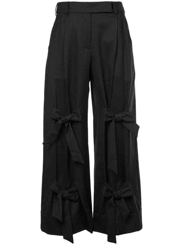 Simone Rocha Bow Detail Cropped Trousers - Black