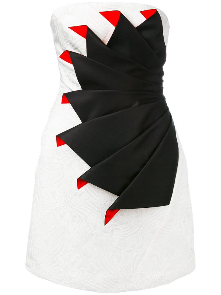 Capucci Strapless Folded Cocktail Dress - White