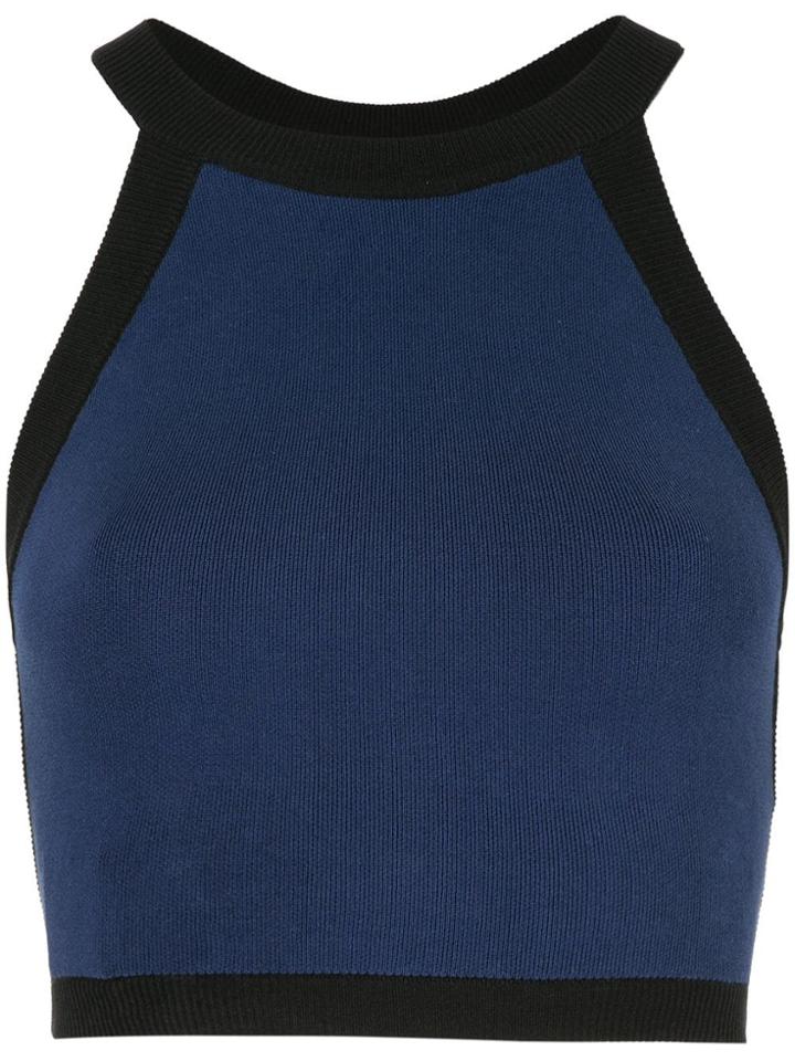 Nagnata Strap Back Crop Sports Top - Blue