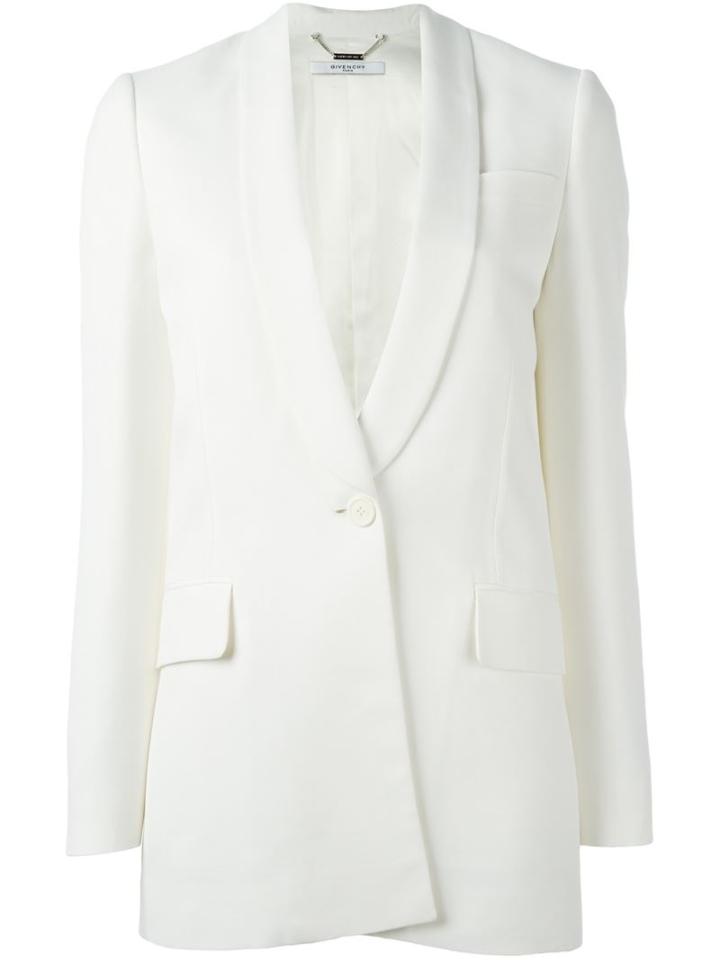 Givenchy Shawl Lapel Tailored Jacket, Women's, Size: 36, White, Viscose/wool