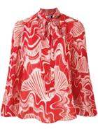 Rixo London Moss Psychedelic Shell Blouse - Red