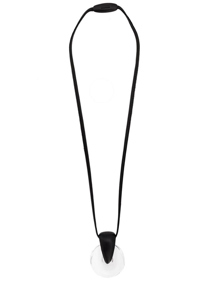 Monies Interlocking Hoops Necklace - Black