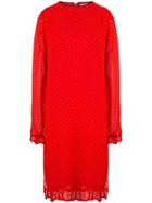 Ganni Polka Dot Shift Dress - Red
