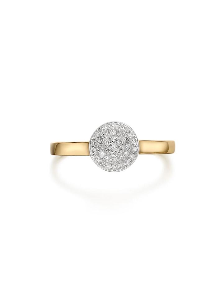 Monica Vinader Fiji Button Diamond Ring - Gold