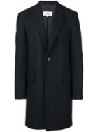 Maison Margiela Single Breasted Buttoned Coat, Men's, Size: 48, Black, Cotton/polyamide/viscose/wool