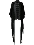 Murmur Fringe Kimono Jacket - Black