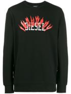 Diesel Logo Printed Sweater - Black