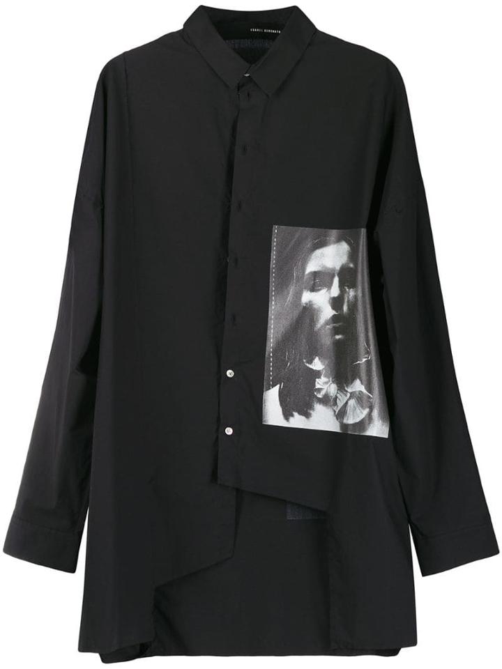 Isabel Benenato Graphic Print Shirt - Black