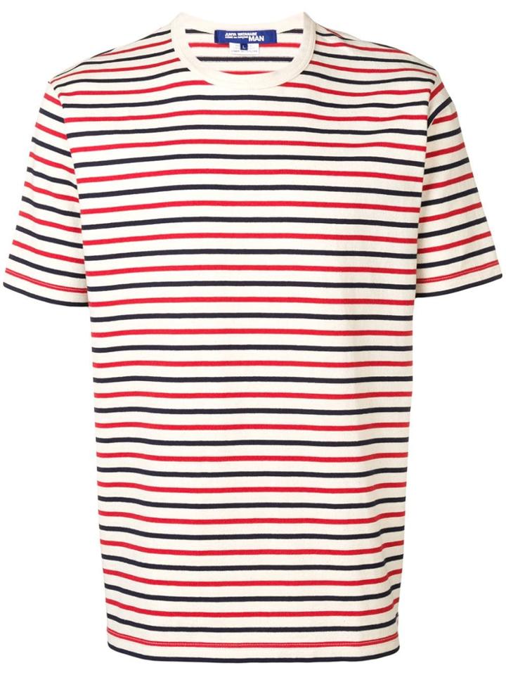 Junya Watanabe Man Striped Crew Neck T-shirt - Neutrals