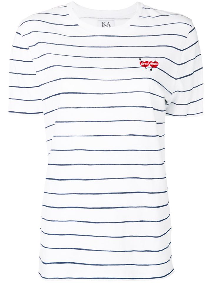 Zoe Karssen Striped Embroidered T-shirt - White