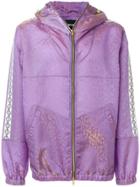 Sankuanz Leopard Print Zip Jacket - Pink & Purple