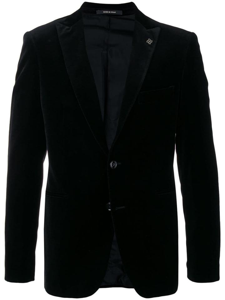 Tagliatore Velvet Single-breasted Blazer - Black