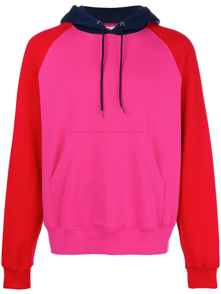 Cédric Charlier Colourblock Hoodie - Pink & Purple