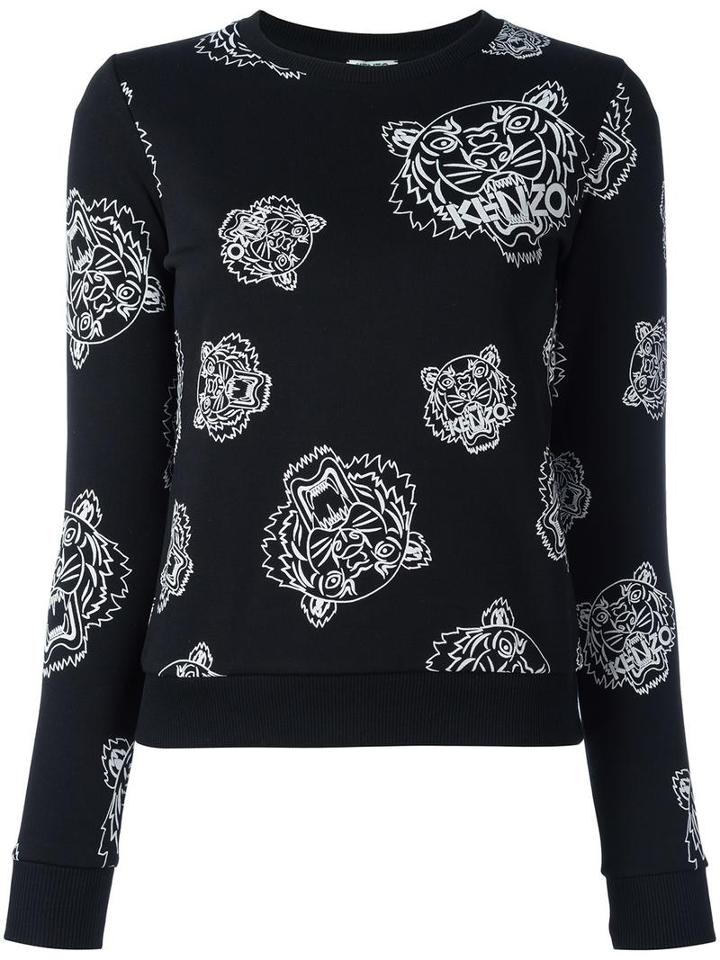 Kenzo Multi Tiger Sweatshirt, Women's, Size: Large, Black, Cotton