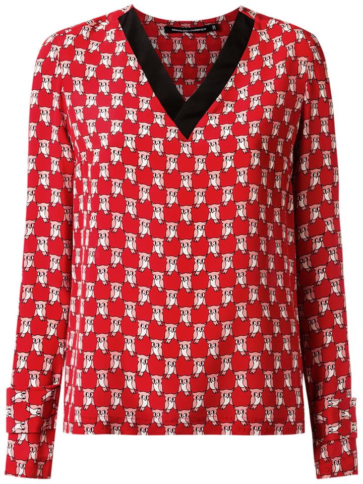 Reinaldo Lourenço - All-over Print Blouse - Women - Silk - 40, Red, Silk