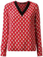 Reinaldo Lourenço - All-over Print Blouse - Women - Silk - 40, Red, Silk
