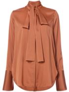 Ellery Pussy Bow Blouse - Brown