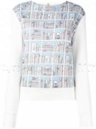 Olympia Le-tan Library Print Sweatshirt, Women's, Size: 38, Blue, Cotton